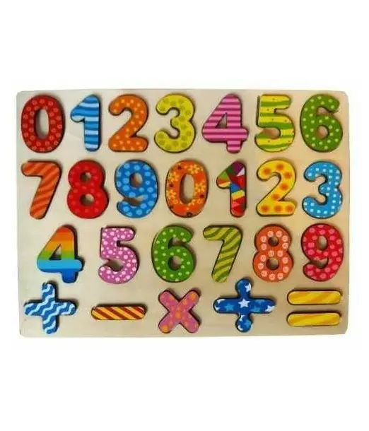 Puzzle les chiffres en bois Multi-couleurs Puzzle - Maroc