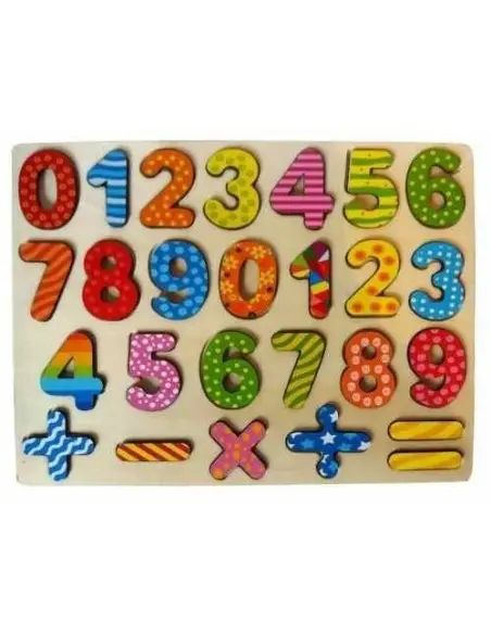 Wooden numbers puzzle multicolour