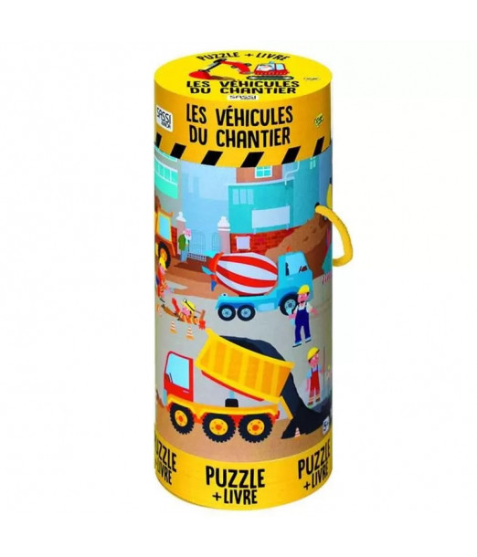 SASSI Les véhicules du chantier Avec un puzzle de 100 pièces et