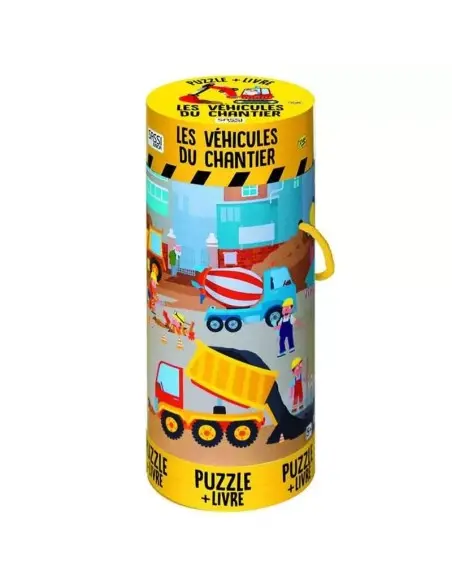 Giant puzzle Construction site vehicles with 100 pieces and a poster, from 5 years
