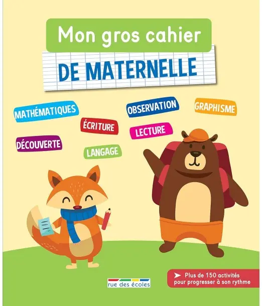 Rue des écoles Mon gros cahier de maternelle 3 à 5 ans Livres &