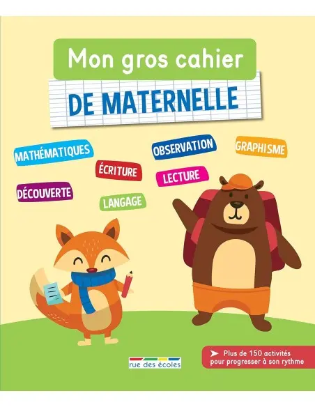 Rue des écoles Mon gros cahier de maternelle 3 à 5 ans Livres &