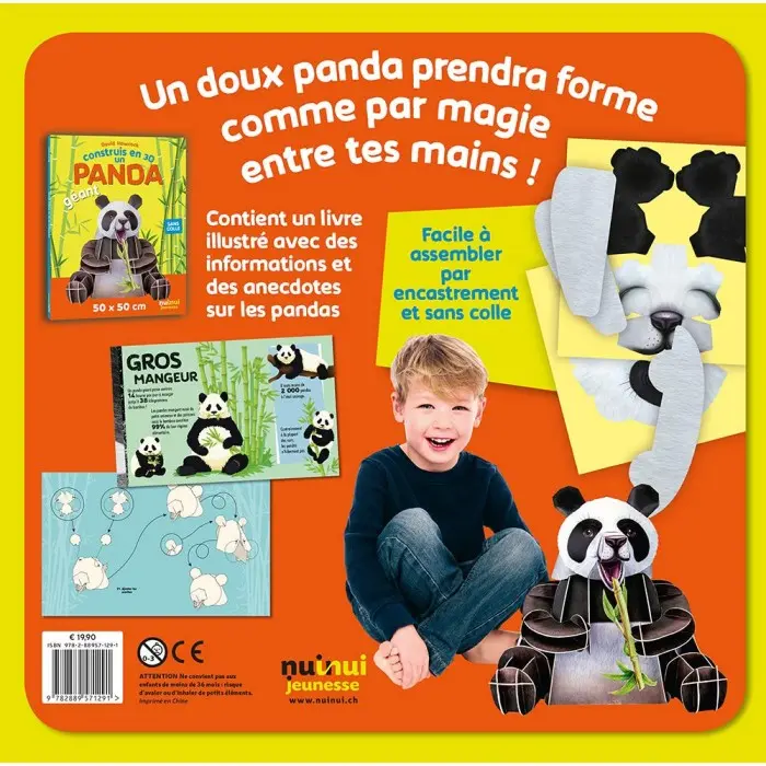 NuiNui Construis en 3D un Panda géant Livres & Activités -