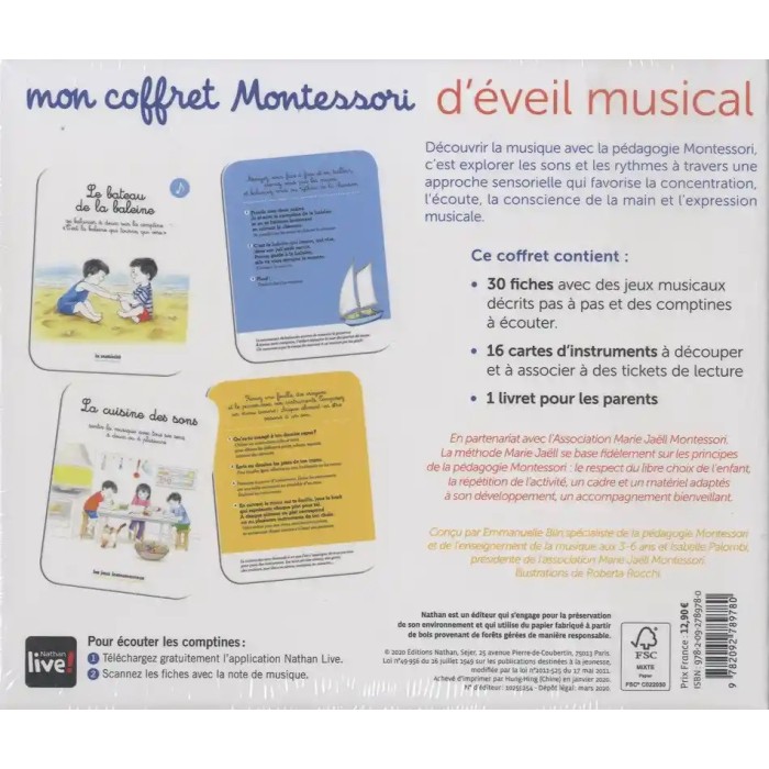 Nathan Mon coffret Montessori d'éveil musical 3ans+ Livres &