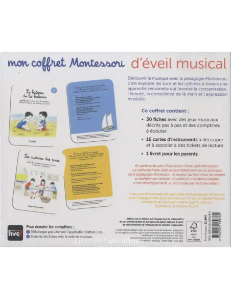 Nathan Mon coffret Montessori d'éveil musical 3ans+ Livres &