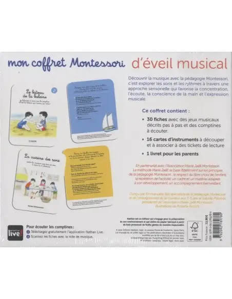 Nathan Mon coffret Montessori d'éveil musical 3ans+ Livres &