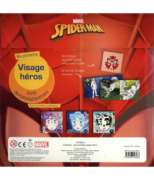 HEMMA Ma pochette visage héros Spider-Man 4 ans+ Livres & 2