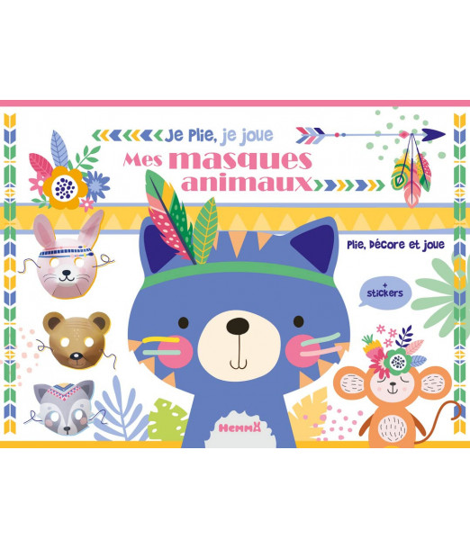 HEMMA pochette je plie, je joue - Mes masques animaux Livres &
