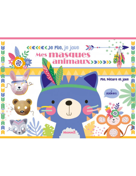 HEMMA pochette je plie, je joue - Mes masques animaux Livres &