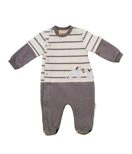 Fleece-lined Zebra baby grow | Comfortable and stylish for baby from 0 to 3 months