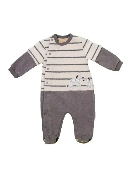Fleece-lined Zebra baby grow | Comfortable and stylish for baby from 0 to 3 months