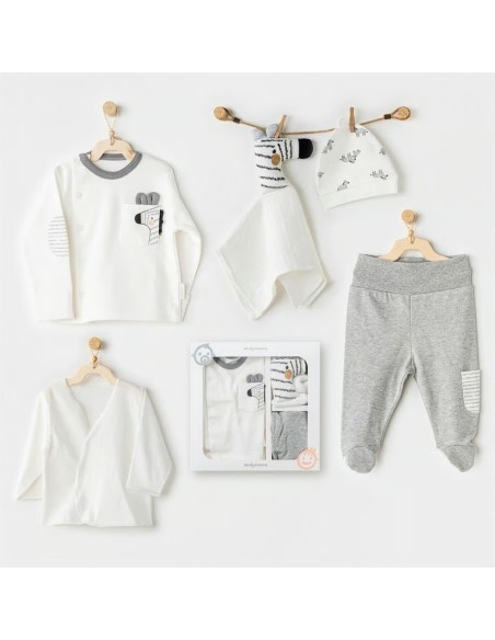 Coffret Naissance 100% Coton 5 Pièces Zèbre Coffret naissance 