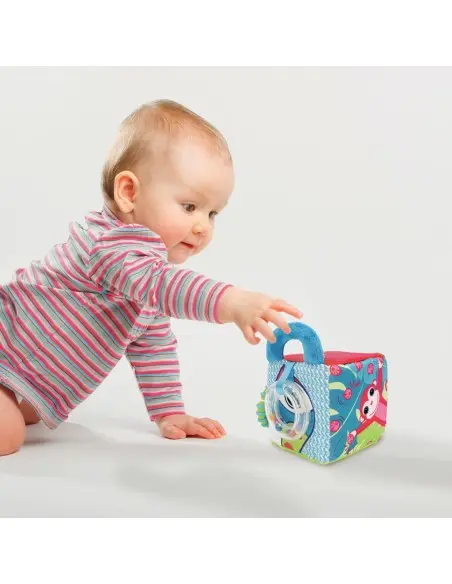 Ludi Cube d'Éveil en Tissus 3m+ Hochet - Ludi Maroc