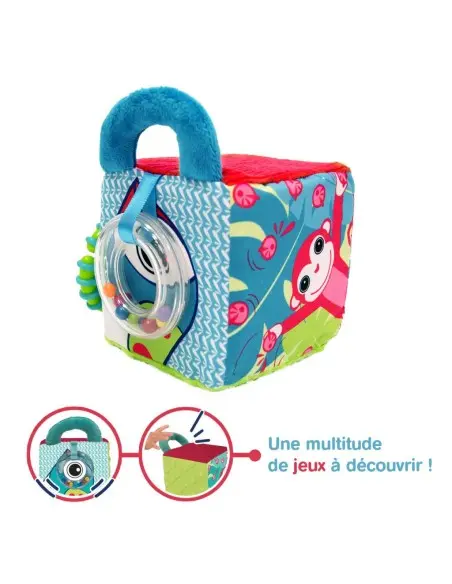 Ludi Cube d'Éveil en Tissus 3m+ Hochet - Ludi Maroc